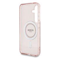 Guess Coque MagSafe IML avec strass Samsung Galaxy S25 - Rose