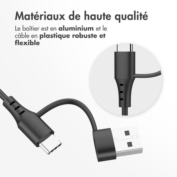 imoshion Câble de charge pour Samsung Galaxy Watch USB-C et USB-A - 2 mètres