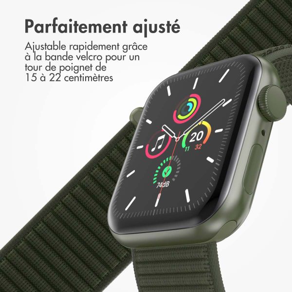 imoshion Bracelet en nylon Apple Watch Series 1 t/m 11 / SE / Ultra (44/45/46/49 mm) - Army Green