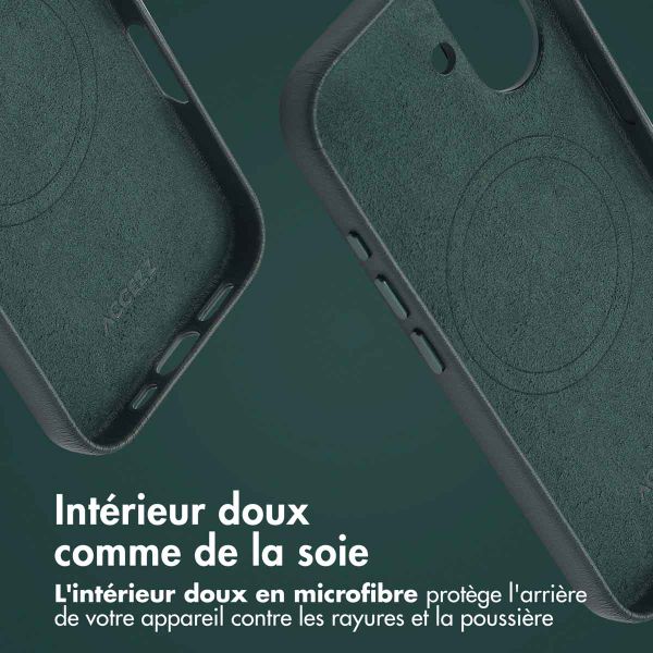 Accezz Coque arrière en cuir avec MagSafe Apple iPhone 16 - Cedar Green
