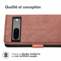 imoshion Étui de téléphone portefeuille Luxe Google Pixel 7a - Brun