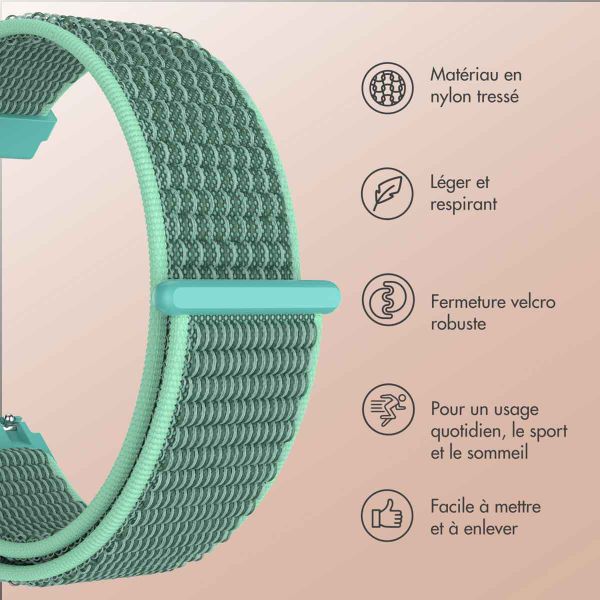 imoshion Bracelet en nylon avec fermeture velcro - Connexion universelle 22 mm - Vert menthe