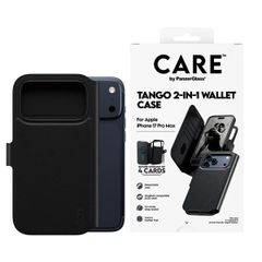 CARE by PanzerGlass Étui de télephone portefeuille Tango 2 en 1 avec MagSafe Apple iPhone 17 Pro Max - Noir