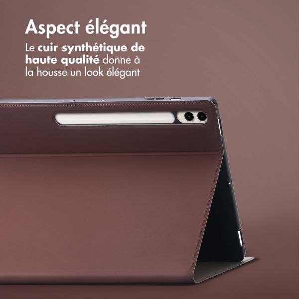 Accezz Coque tablette Classic Samsung Galaxy Tab S10 Plus / Tab S9 FE Plus / Tab S9 Plus - Marron
