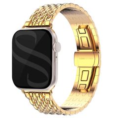 Selencia Bracelet dragon en acier Apple Watch Series 1 t/m 9 / SE (38/40/41 mm) | Series 10 / 11 (42 mm) - Doré
