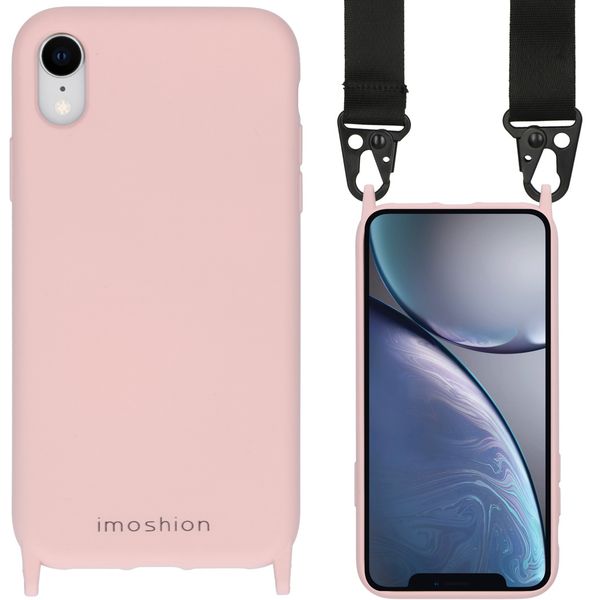 imoshion Coque couleur avec cordon - sangle en nylon iPhone Xr - Rose