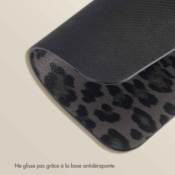 Selencia Sabi Tapis de Souris en Similicuir imprimé panthère - 20 x 24 cm - Midnight Black