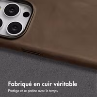 Accezz Coque MagSafe en cuir vintage Apple iPhone 14 Pro - Rustic Brown
