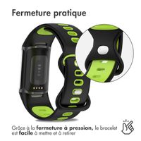 imoshion Bracelet sportif en silicone Fitbit Charge 5 / Charge 6 - Noir / Vert