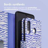 imoshion ﻿Étui de téléphone portefeuille Design Huawei P30 Lite - White Blue Stripes