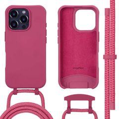 imoshion Coque arrière Color avec cordon amovible et MagSafe Apple iPhone 16 Pro Max - Raspberry