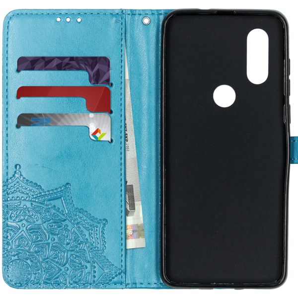 Etui de téléphone portefeuille Mandala Motorola One Vision