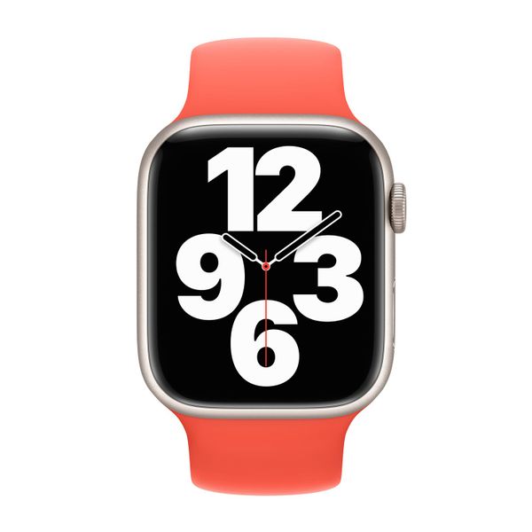 Apple Bracelet Boucle unique en Silicone Apple Watch Series 1 - 9 / SE (38/40/41 mm) | Series 10 / 11 (42 mm) - Taille 4 - Nectarine