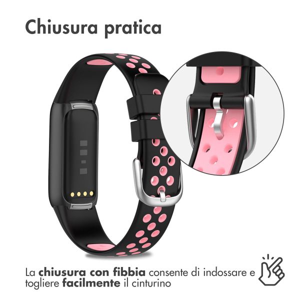 imoshion Bracelet sport silicone Fitbit Luxe - Noir & Rose