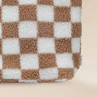 Selencia Sac Fourre-tout Zaya - Teddy Sac Ordinateur 16 pouces - Beige à carreaux