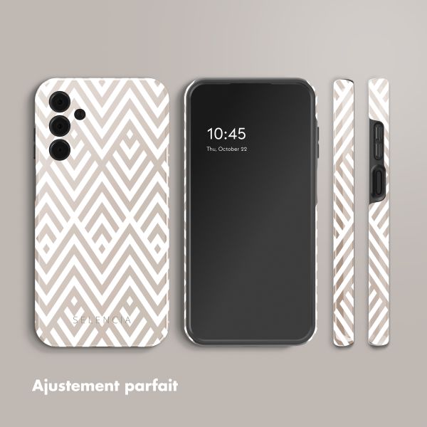 Selencia Coque arrière Vivid Tough Samsung Galaxy A15 - Beige Zigzag