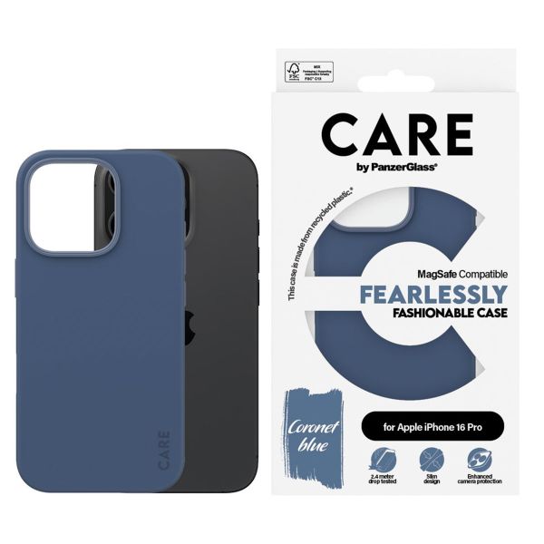 CARE by PanzerGlass Coque Fashion MagSafe iPhone 16 Pro - Bleu