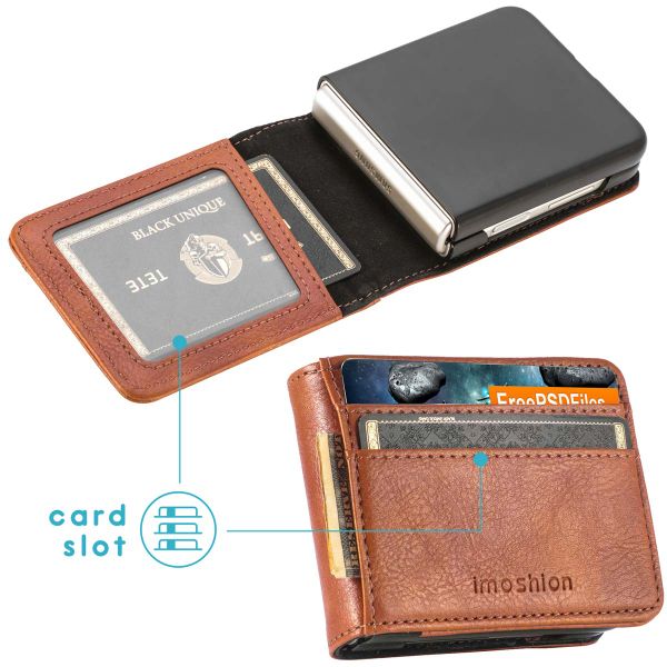 imoshion Étui de télephone portefeuille Luxe Samsung Galaxy Z Flip 3 - Marron
