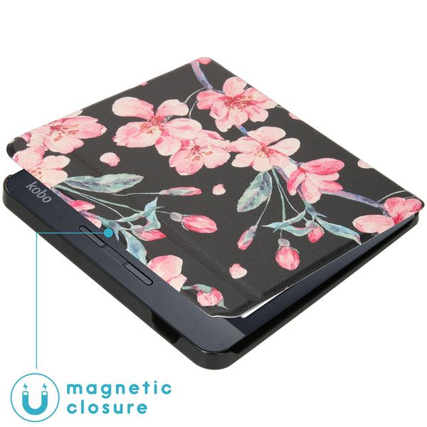 imoshion ﻿Design Slim Hard Sleepcover avec support Kobo Libra H2O - Blossom