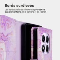 imoshion Étui de télephone portefeuille Design Xiaomi Redmi Note 14 Pro (4G) - Purple Marble