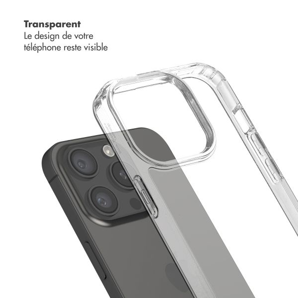 Selencia Coque arrière avec crochets amovibles Apple iPhone 15 Pro - Transparent