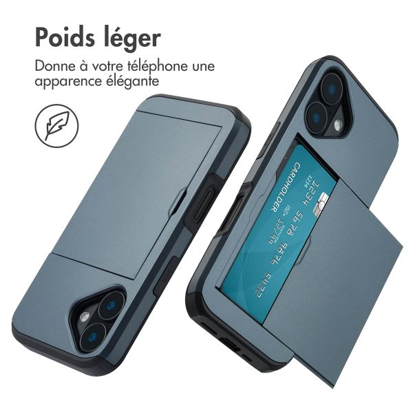 imoshion Coque arrière avec porte-cartes iPhone 16 - Bleu foncé