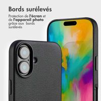 Accezz Étui de téléphone portefeuille en cuir 2-en-1 avec MagSafe Apple iPhone 16 - Onyx Black