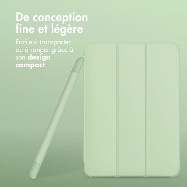 Accezz Étui de téléphone portefeuille Smart Silicone iPad Air 11 pouces (2024) M2 / Air 5 (2022) / iPad Air 4 (2020) - Vert clair