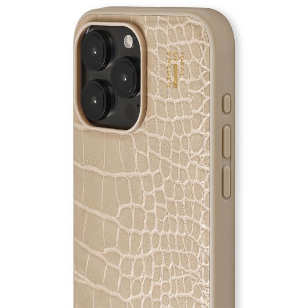 iDeal of Sweden Coque Vegan Leather Apple iPhone 15 Pro Max - Warm Beige Croco
