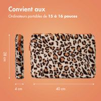 imoshion Pochette ordinateur Fluffy 15-16 pouces - Leopard Orange