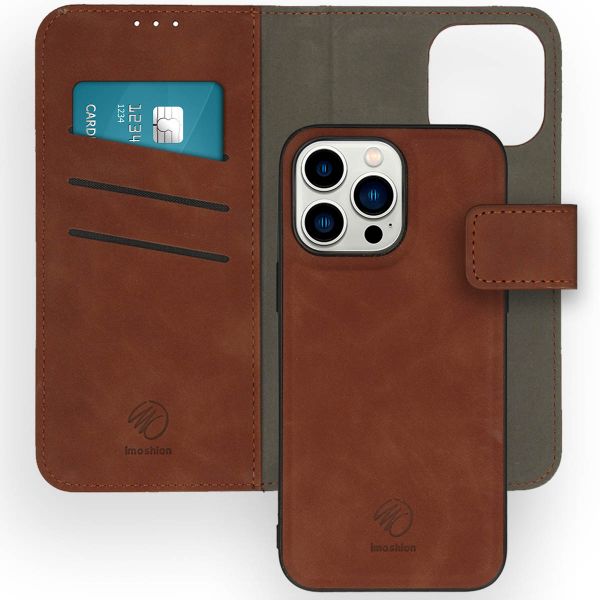 imoshion Etui de téléphone de type portefeuille de luxe 2-en-1 amovible iPhone 14 Pro Max - Brun