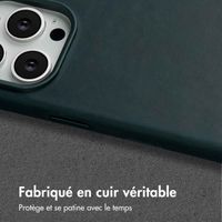 Accezz Coque MagSafe en cuir vintage Apple iPhone 14 Pro - Smokey Green