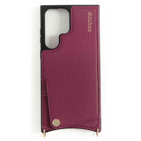 Dutchies Coque avec porte-cartes Samsung Galaxy S24 Ultra - Cordon de téléphone non inclus - Ruby