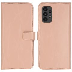 Selencia Étui de téléphone portefeuille en cuir véritable Samsung Galaxy A13 (4G) - Dusty Pink