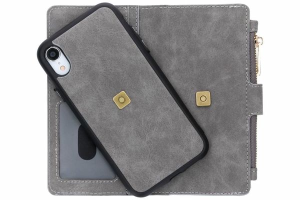 Porte-monnaie de luxe iPhone Xr - Gris