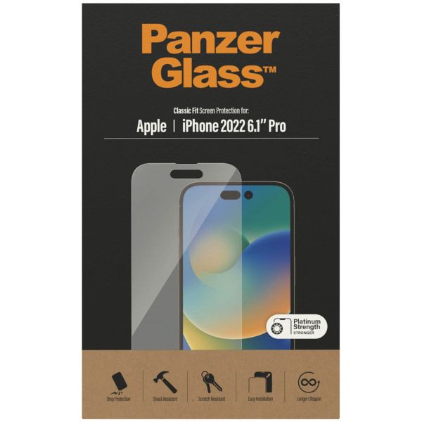 PanzerGlass Protection d'écran en verre trempé Anti-bactéries iPhone 14 Pro