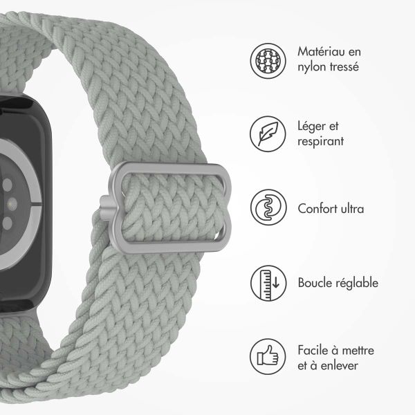 imoshion Bracelet tissé en nylon Apple Watch Series 1 á 9 / SE (38/40/41 mm) | Series 10 (42 mm) - Gris