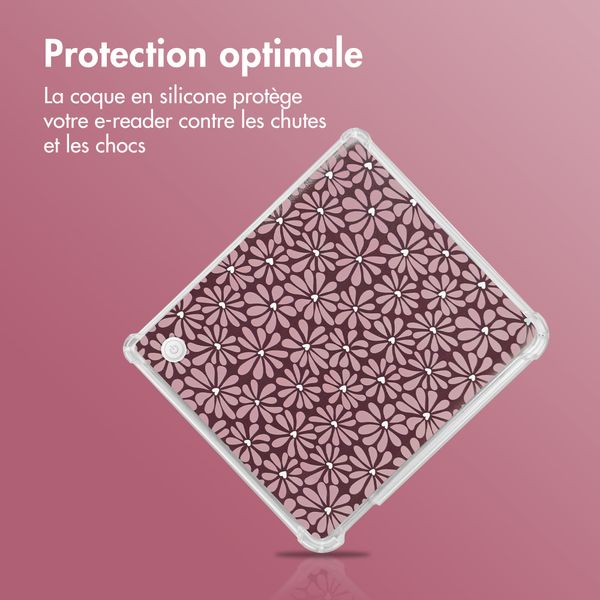imoshion Coque Design Clear Kobo Libra Colour - Bloom Love Blush