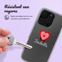 Coque personnalisée avec un cœur iPhone 16 Pro - Transparent