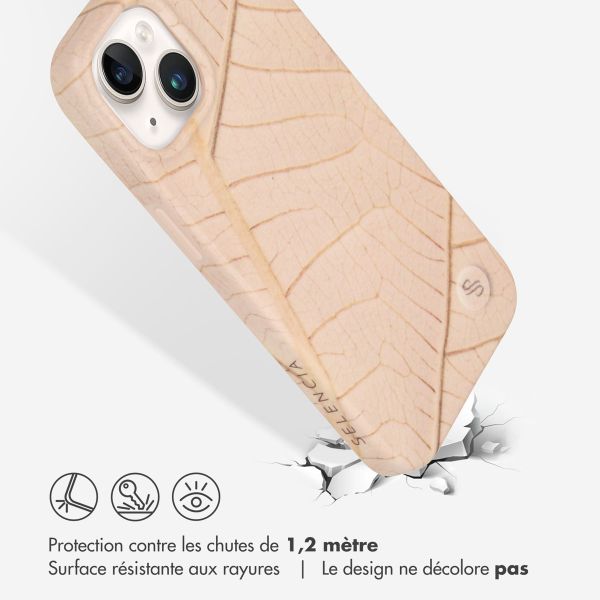 Selencia Aurora Coque Fashion iPhone 14 - ﻿Coque durable - 100 % recyclée - Earth Leaf Beige