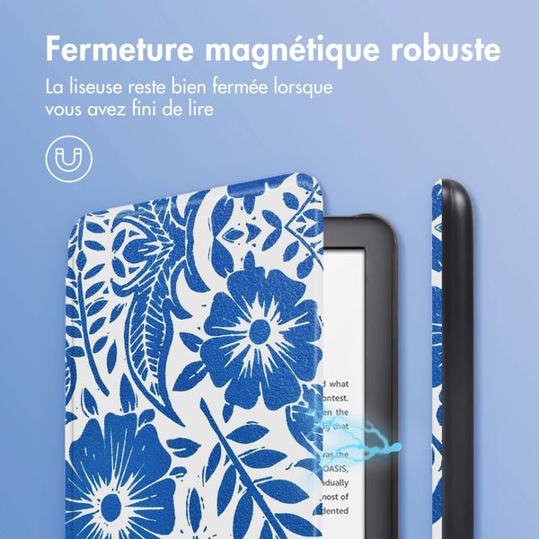 imoshion Design Slim Hard Sleepcover Amazon Kindle (2024) / Amazon Kindle (2022) 11th gen - Flower Tile