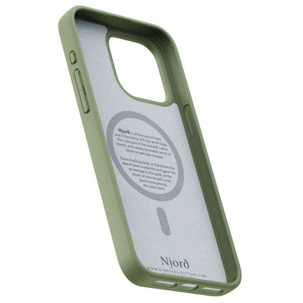 Njorð Collections Coque daim Comfort+ MagSafe iPhone 15 Pro Max - Olive