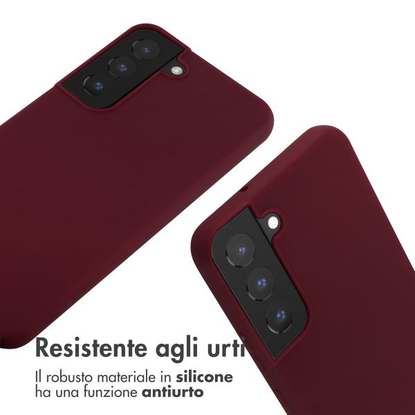 imoshion Coque en silicone avec cordon Samsung Galaxy S22 - Rouge foncé