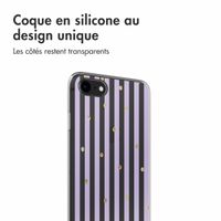 imoshion Coque design pour iPhone SE (2022 / 2020) / 8 / 7 - Sparkle Lines Lavender