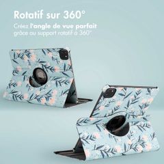 imoshion Coque tablette Design rotatif à 360° Apple iPad Pro 11 (2022 / 2021 / 2020 / 2018) - Flowers