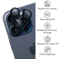 imoshion Lot de 2 protections d'objectif de caméra Apple iPhone 15 Pro / 15 Pro Max - Blue Titanium