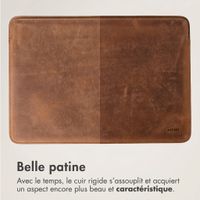 Accezz Leather Pochette ordinateur Apple MacBook 14 pouces - Cognac