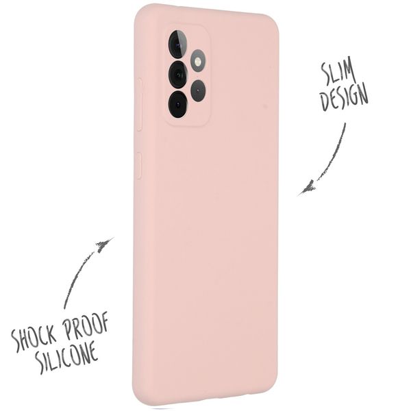 Accezz Coque Liquid Silicone Samsung Galaxy A72 - Rose