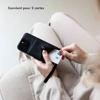 Selencia Coque arrière avec cordon et porte-cartes Nova iPhone 16 Pro Max - Noir