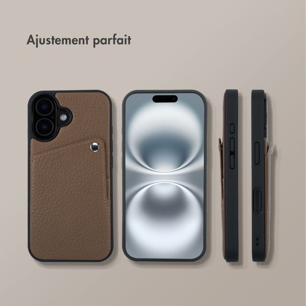Selencia Coque Riva avec porte-cartes Apple iPhone 16 - Mocha Brown